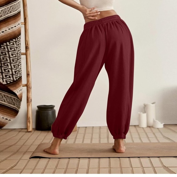 SKIMS Pants - SKIMS Burgundy Track Pants